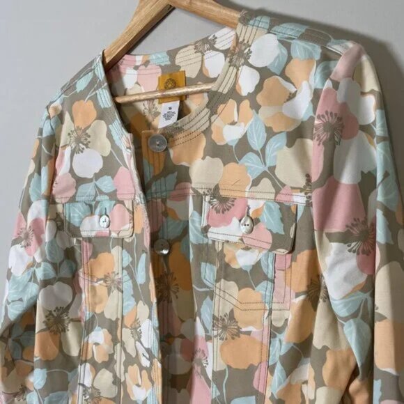 RUBY ROAD | JACKET TOP SIZE 16 3/4 SLEEVES - Picture 4 of 6